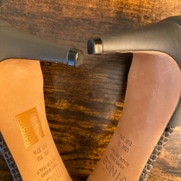 Vince Aurelian Black and Grey Leather D’Orsay Heels, GUC!! - Picture 2 of 7